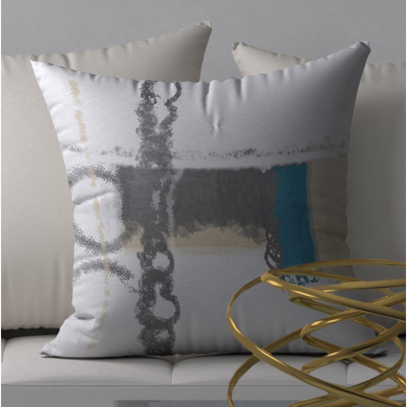 Housse de coussin décorative carrée et florissante, 18" x 18"