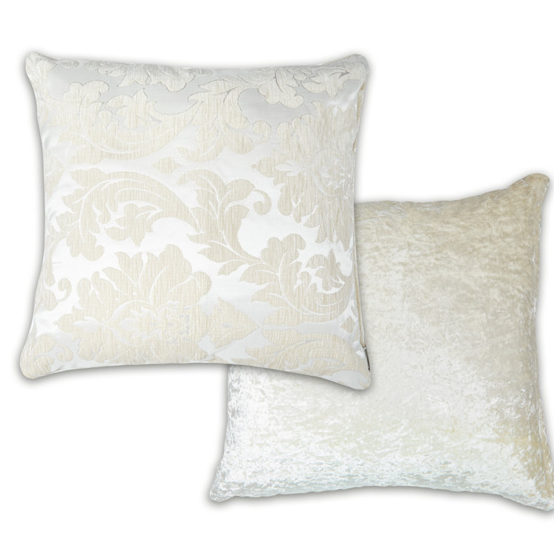 Worrell Damask Square Cushion Cover, Cream