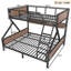 Lit superposé grand sur très grand avec tablettes de rangement et lumières, lit superposé en métal pour adultes et adolescents, structure silencieuse et peu encombrante, aucun sommier nécessaire, noir-1122750531