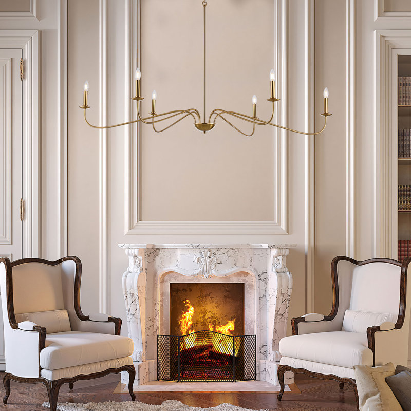 Emaani 6-Light Candle Chandeliers Oversize 64-Inch Large French Chic Style, Brass