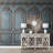 Antique Blue Gold Baroque Wall Panel Mural-1540667826