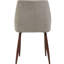Chaise de salle à manger élégante recouverte de tissu de blé avec pieds en fer, 19,34 po Profondeur x 24,13 po de largeur, 34,02 po de hauteur, 12,48 lb de couleur populaire et 19,34 po