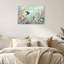 «Three Birds Flying Through Teal Floral Garden», art mural-156988649