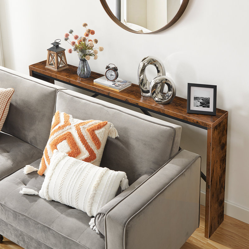 Ademara Extra Long Farmhouse Console Table For Entryway，Narrow Console Table Hallway, Rustic Brown