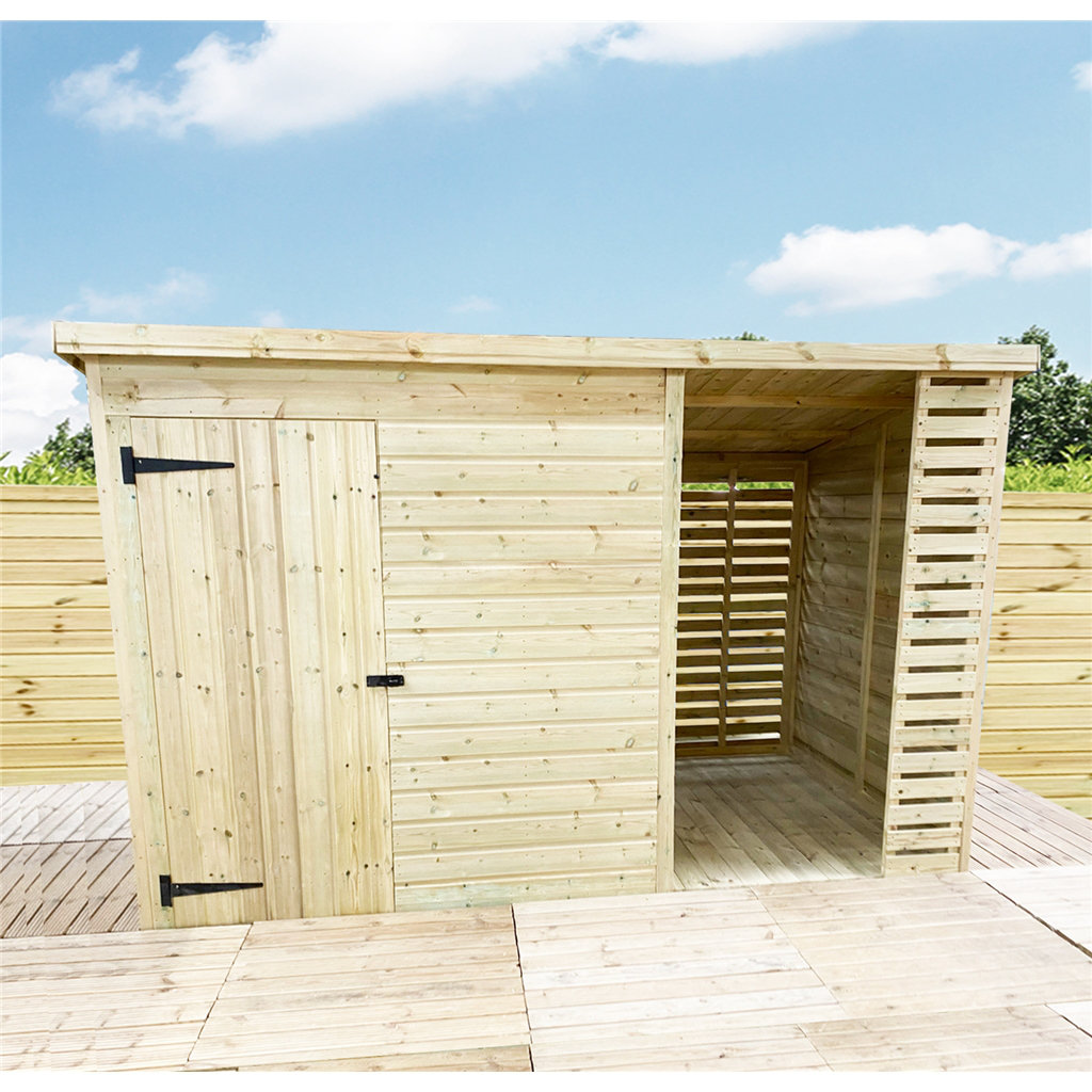 Butros 11 ft. W 5 ft. D Tongue & Groove Pent Garden Shed