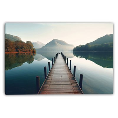«Calm Pier to Mountain Lake», art mural sur toile