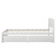 Structure de lit simple avec rangement, lit plateforme en bois avec deux tiroirs et tête de lit, support à lattes en bois-699690778