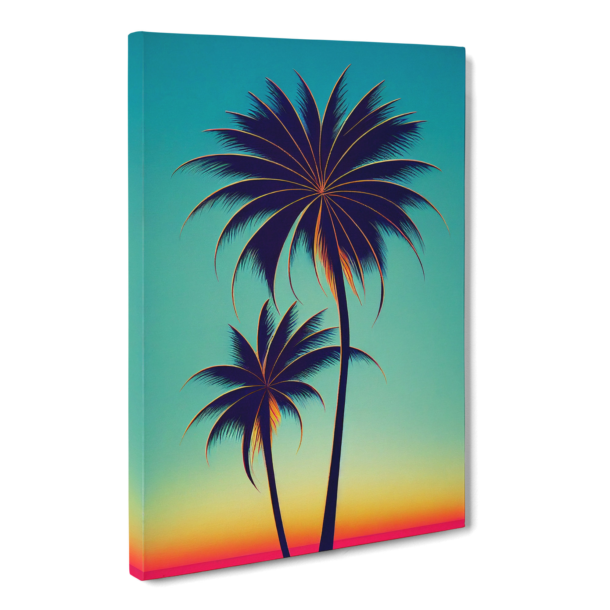 17 Stories CAN-V0523-1680X Painted Palm Tree Vol.3 - Wrapped Canvas ...