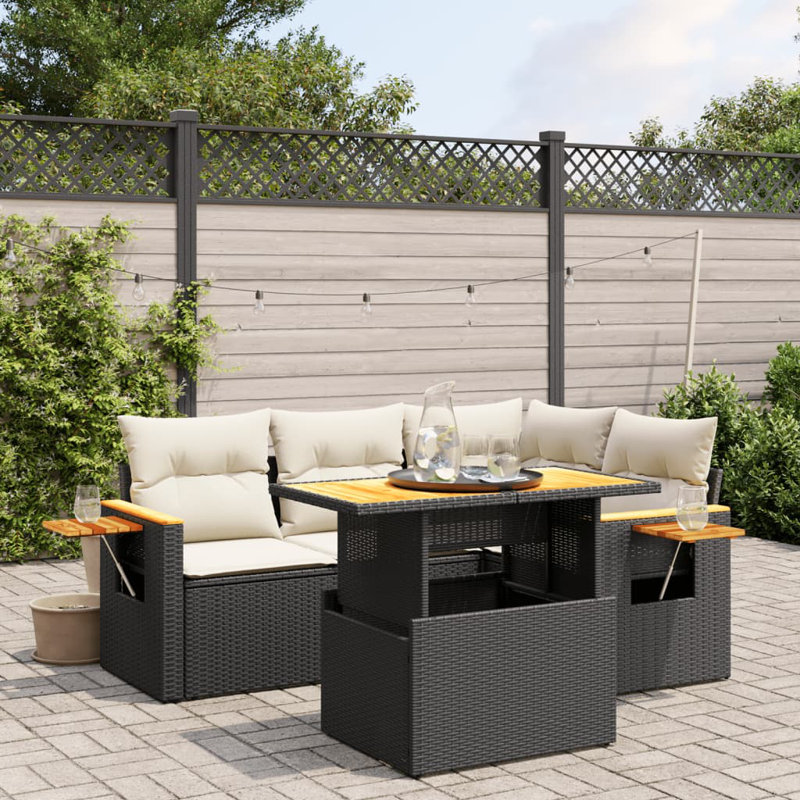 Grand canapé modulaire en rotin PE Vidaxl