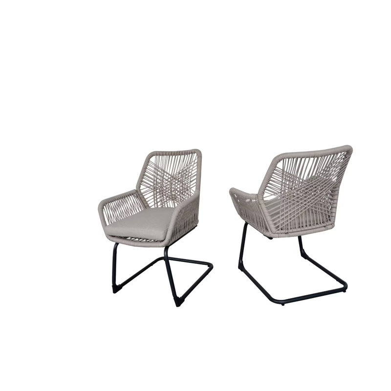 Méridiennes à ressorts, ensemble de jardin moderne en rotin d'acier
