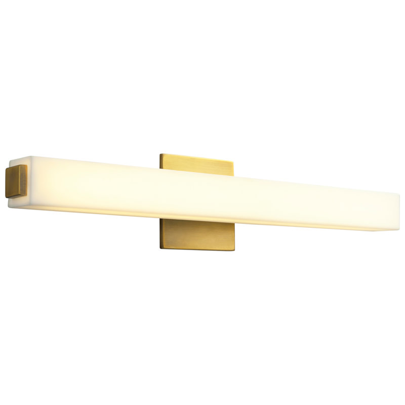 Barre d'éclairage de salle de bain 1 lumière DEL Adelphi, Laiton vieilli