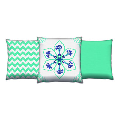 Premium Cushion Set (3 Pieces), 17 x 17 Inches, Soft Silicone Filling | 50% Cotton / 50% Polyester, Washable & Ironable, Concealed Zip | Perfect for Home Decor, Sofas, and Chairs - Comfort & Style Combined