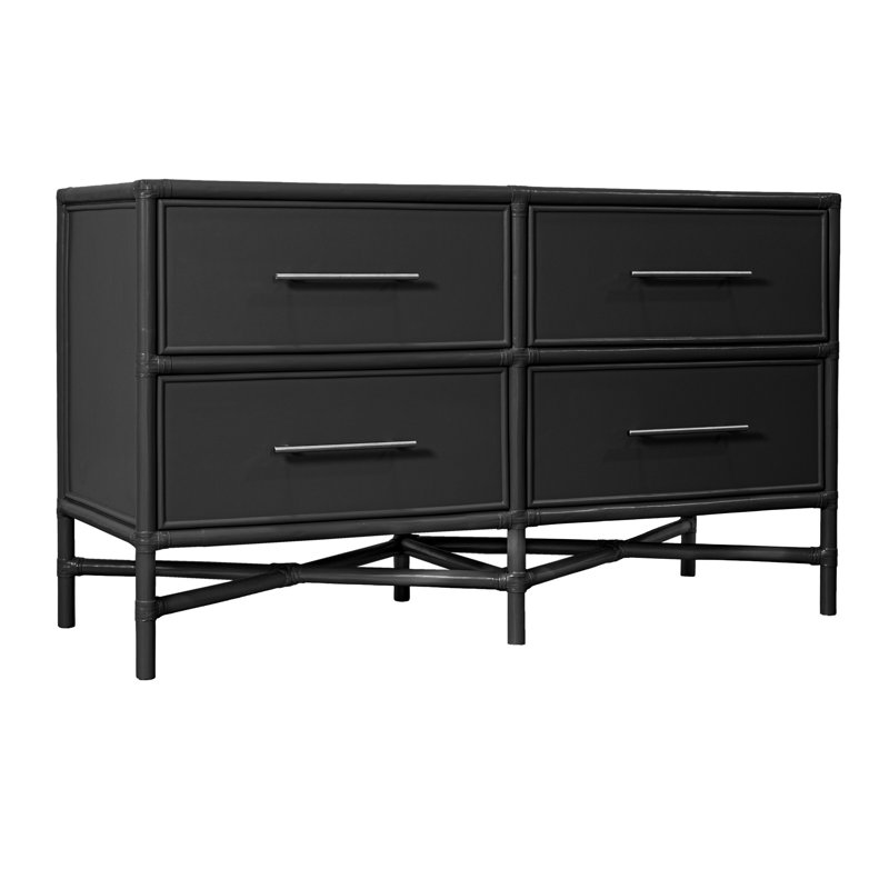 Commode double 4 tiroirs Venice, Noir