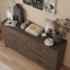 Commode double à 6 tiroirs, 160 cm de largeur, aspect bois rustique, avec système antibasculement-829729623