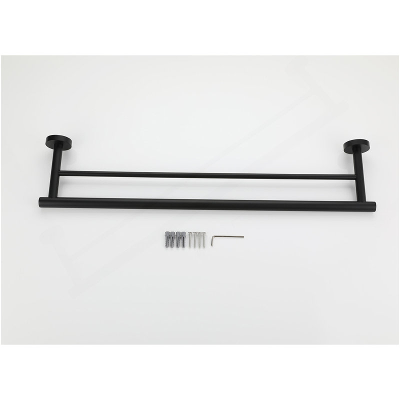 Porte-serviettes mural 23,6 po, Noir mat