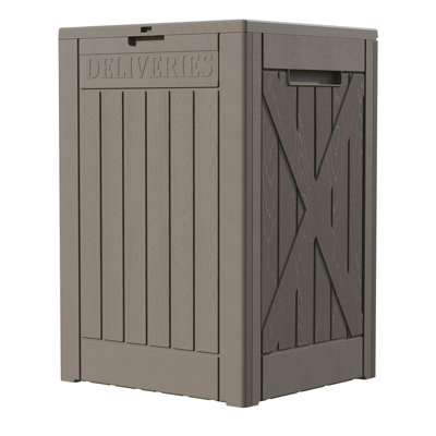 48-gallon Resin Package Delivery Box For Outside, Waterproof Storage Box With Lockable Secure