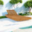 Chaise longue de patio en acacia de qualité supérieure avec rangement réglable