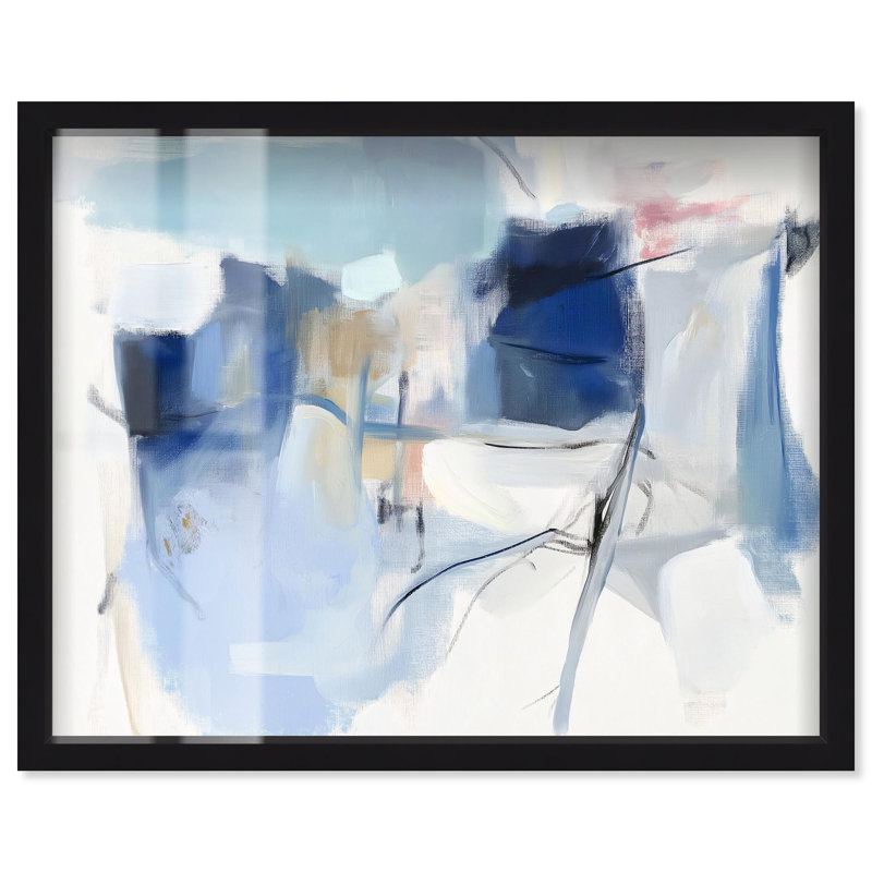 Winter Winter II Shadowbox imprimé sarcelle par Art Remedy, Noir, H 17 po x l 21 po