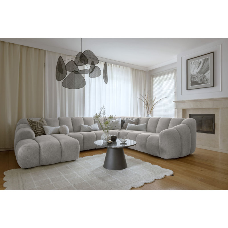 Shell 8 Seater Corner Sofa , Light Grey, Right Hand Facing