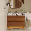 Meuble-lavabo flottant 29,9 po avec comptoir en faux marbre et lavabo sous-comptoir en céramique