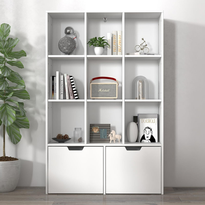 Rayfus Bookcase Storage Bookcase, White