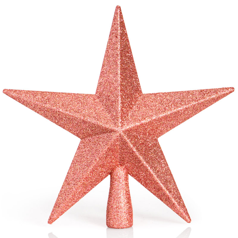 Décoration pour sommet de sapin étoile scintillante, Or rose