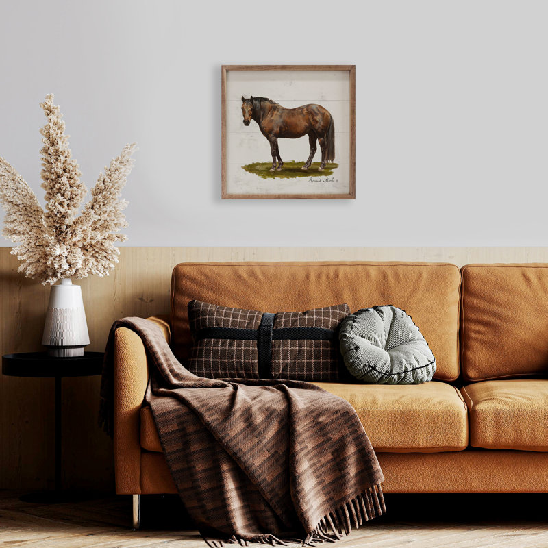 Cheval sur l'herbe par Bonnie Mohr, H 4 po x l 4 po x P 1 po