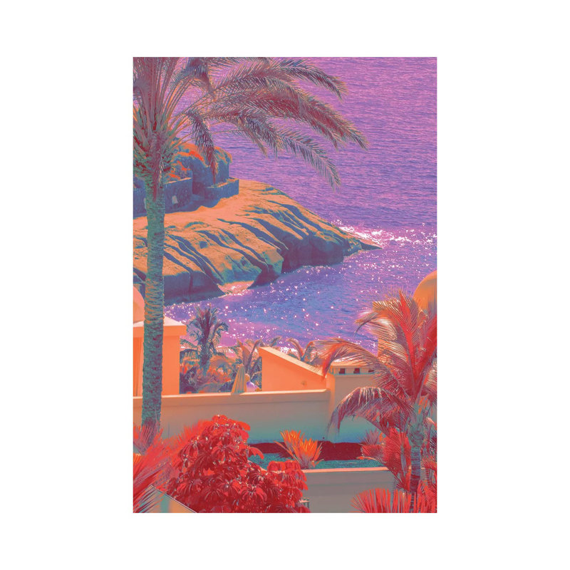 Fields Of Lavender by Nathan Head - Print on Canvas, 66.04cm H x 45.72cm W x 3.81cm D, White Framed
