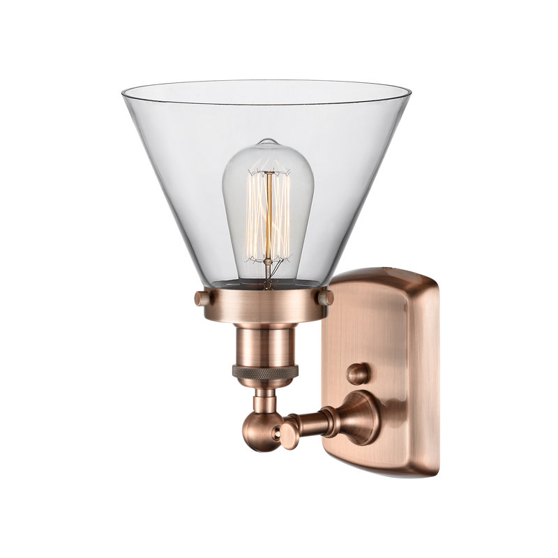 Applique murale 1 lumière 8 po Ballston Urban Cone , Cuivre antique, Ampoule non incluse, Clair