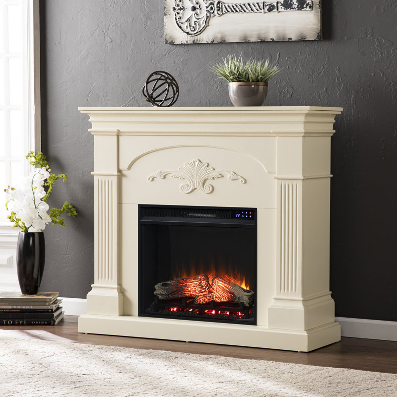 Norcott 44.75'' W Electric Fireplace, Ivory