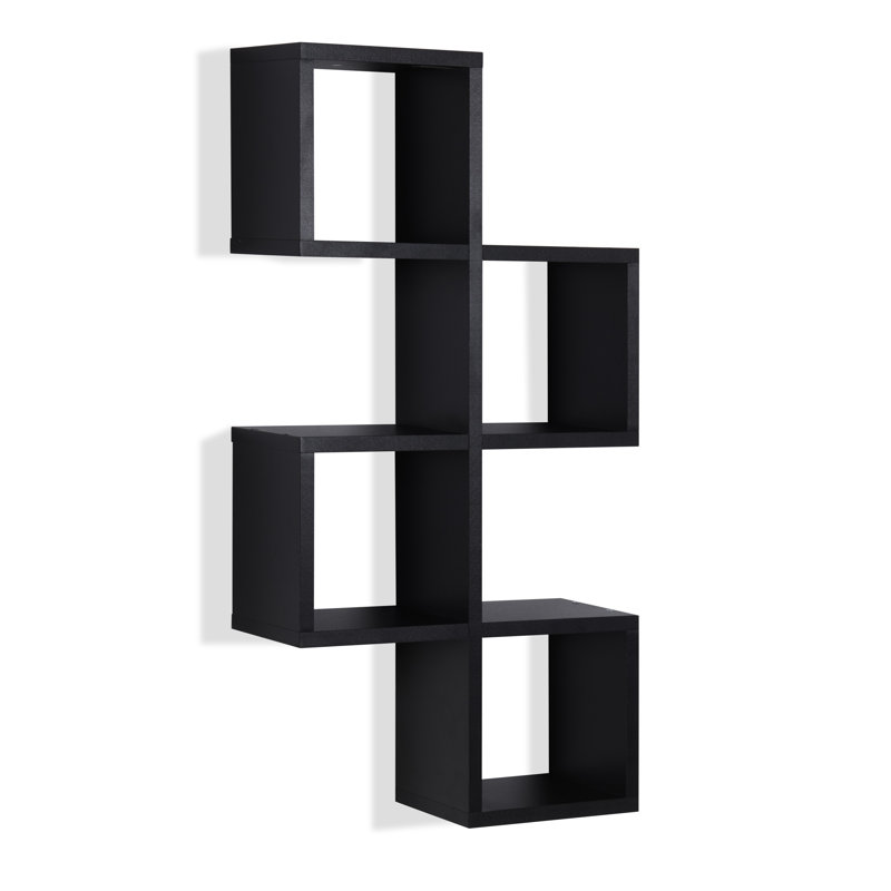 Tablette murale réversible à 4 cubes Duppstadt, Noir