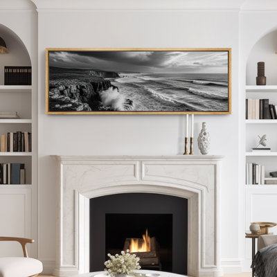 Grande impression sur toile encadrée, impression de paysage océanique de plage pour décoration côtière