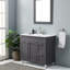 Ensemble de meuble-lavabo simple moderne à 2 portes et 2 tiroirs gris Gylys