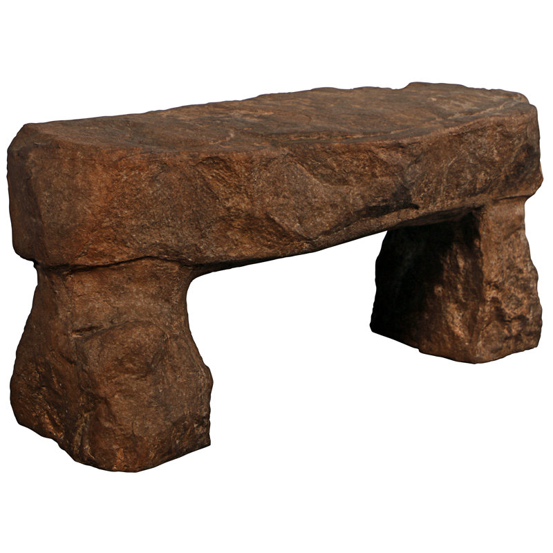 Stonehenge Sculptural Garden Bench in Brown Cast Resin