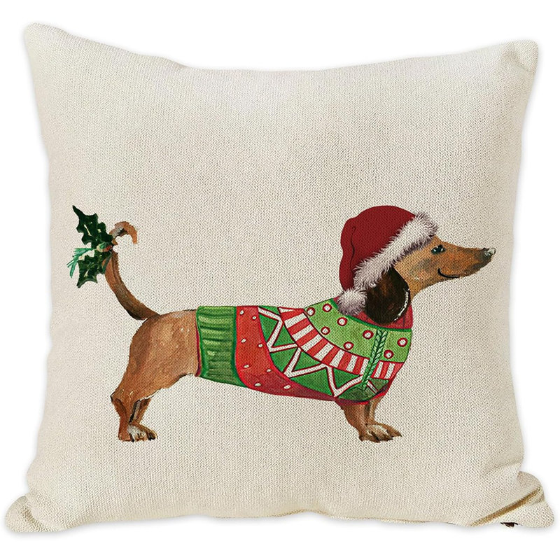 Housse de coussin Merry Christmas Dachshund