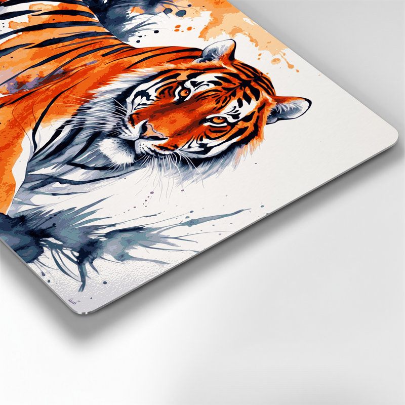«Big Cats», tigre royal du Bengale, art mural en métal beige, H 11 po x l 14 po