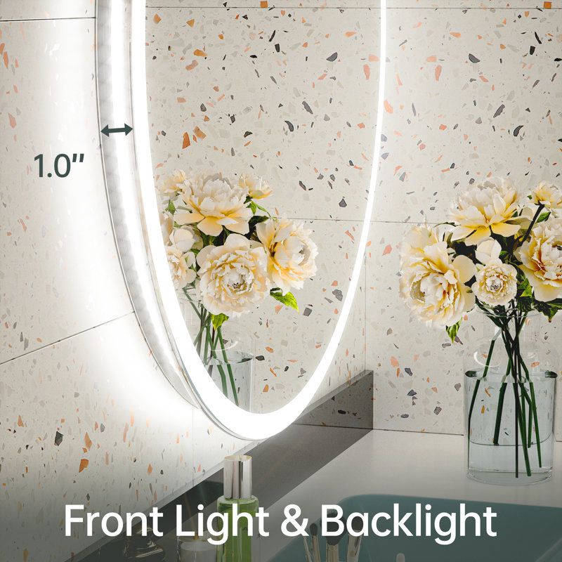 Toke Round Frontlit LED Bathroom Mirror with Brightness adjustment, Fog-free Function, 40" x 40"