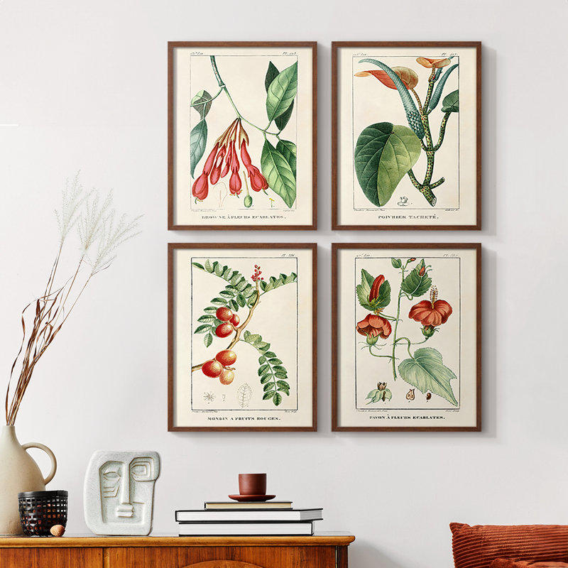 «Triple Block Print II», ensemble de 4 reproductions encadrées, H 10 po x l 32 po