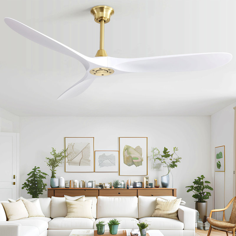 Ventilateur de plafond intelligent moderne d'intérieur de 60 pouces avec moteur à courant continu réversible à télécommande à 6 vitesses pour la chambre à coucher