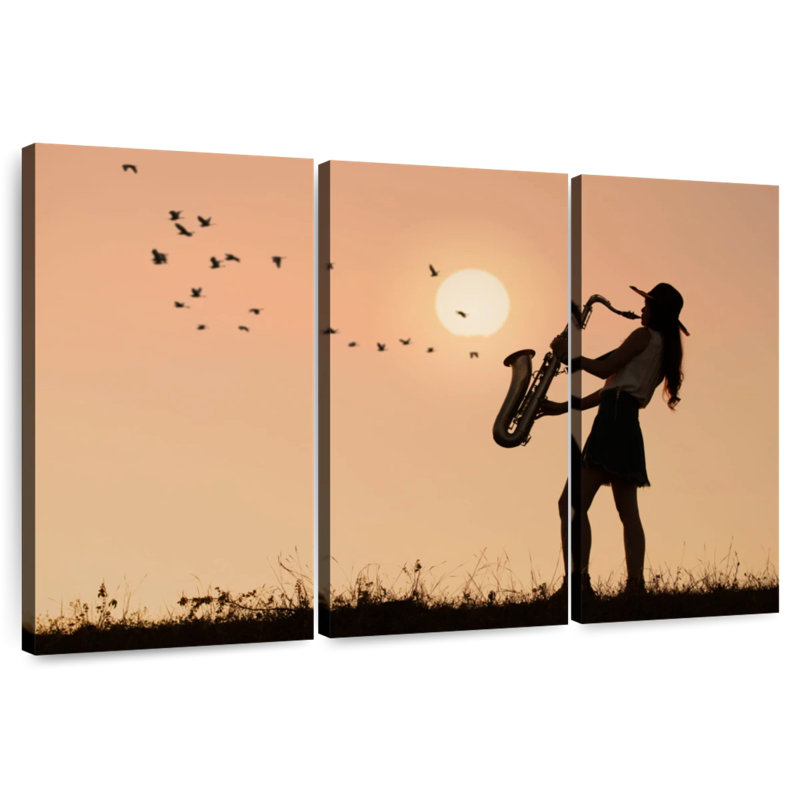 Abarca Woman Saxophone Player, 28" H x 45" W