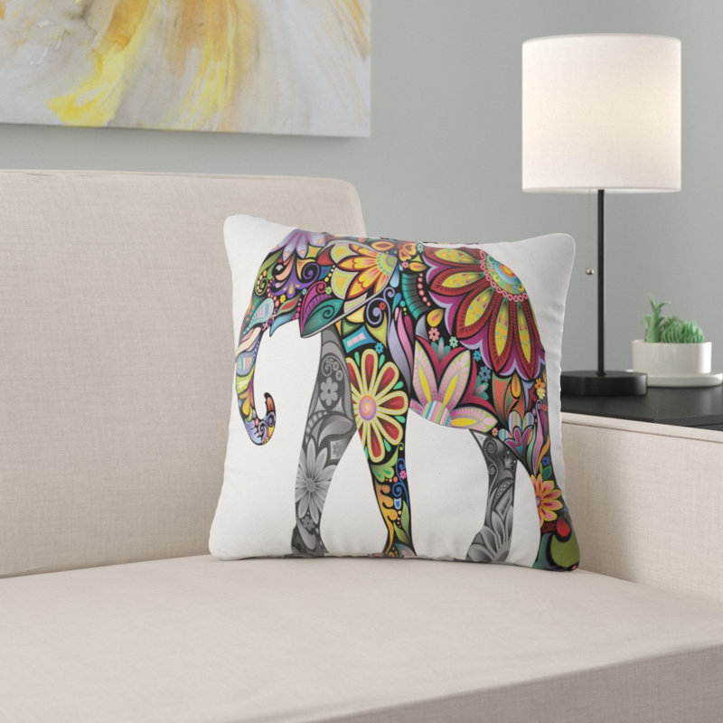 Oreiller D'éléphant Joyeux Animal, Jaune