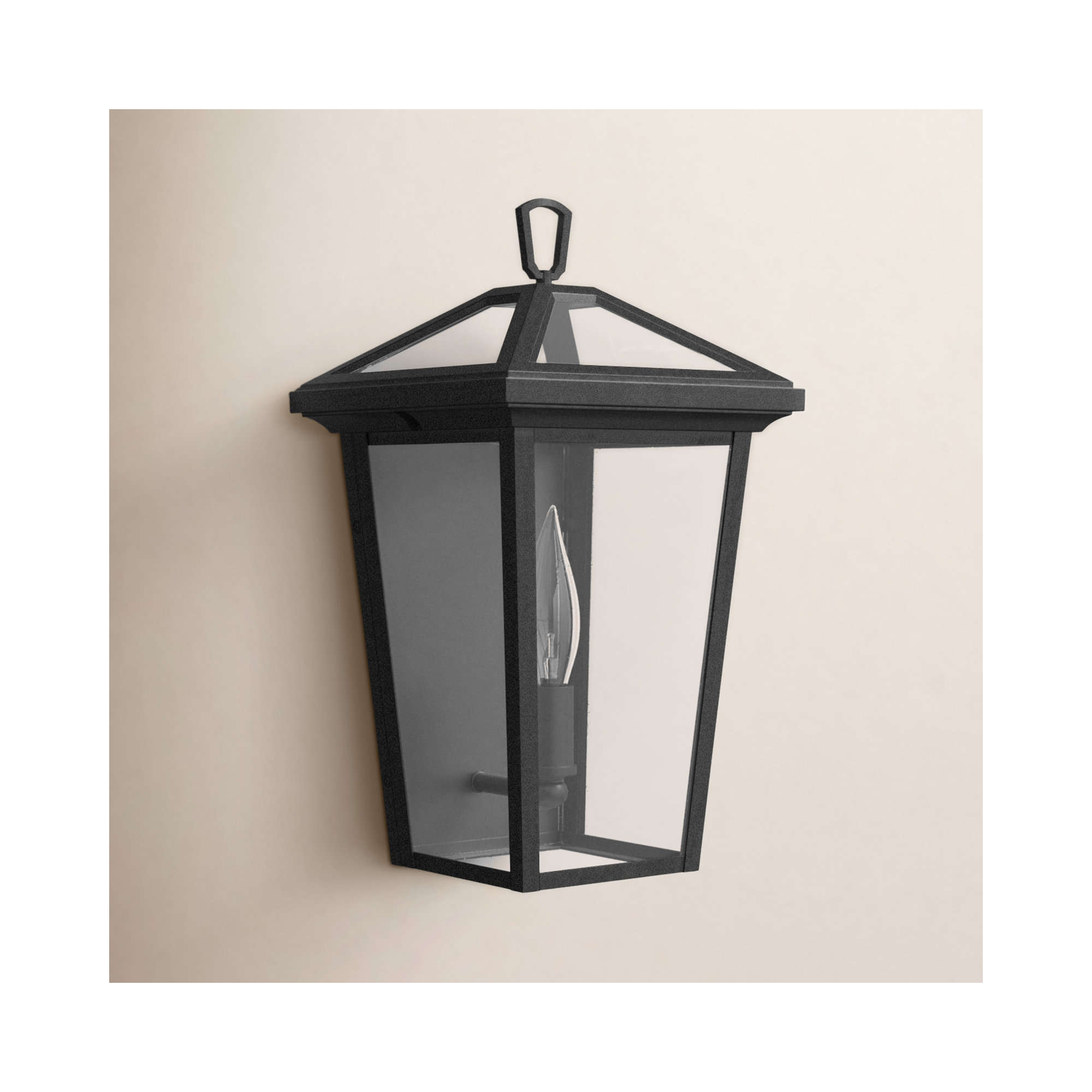 Lalla Single Light Empire Outdoor Aluminum Wall Light, Museum Black