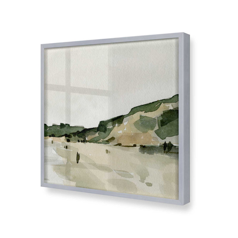 Gentle Waves, Rising Cliffs Canvas Print, Silver Single Picture Frame, 13.75" H x 13.75" W