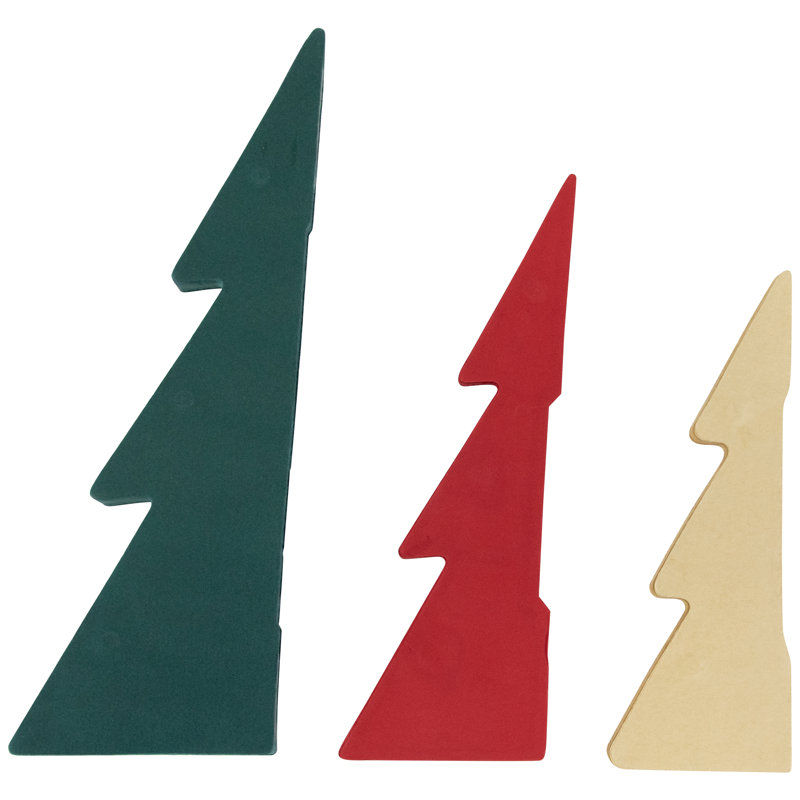 Accordion Honeycomb Foldable Paper Christmas Trees - 15" - Set Of 3, Green/Red/Yellow