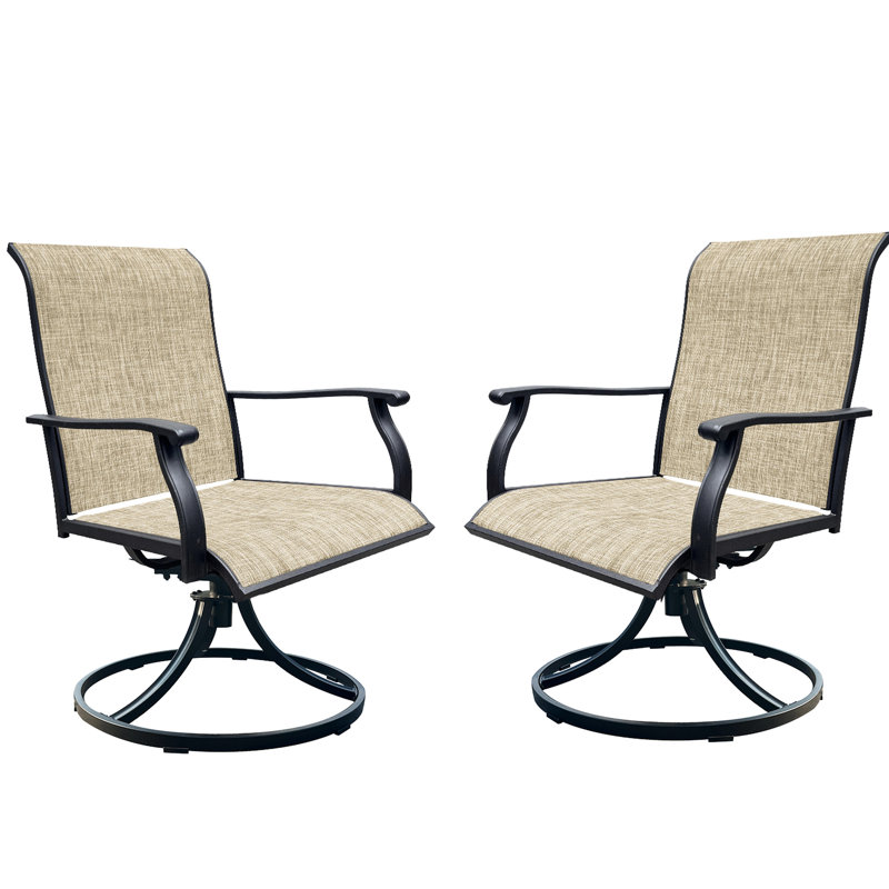 360 Rotation Outdoor Chairs  2  - , Frame Perfect For Garden, Front Porch, Backyard Swivel 2 Sling, Ideal Deck, Lawn