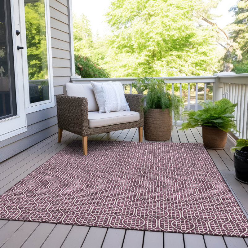 Machine Washable Indoor/Outdoor Chantille ACN926 GeometricRug, 3' x 5', Sage
