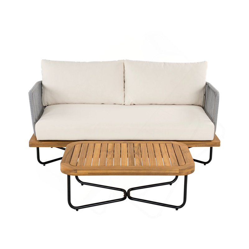 Causeuse et table Lucca, Beige