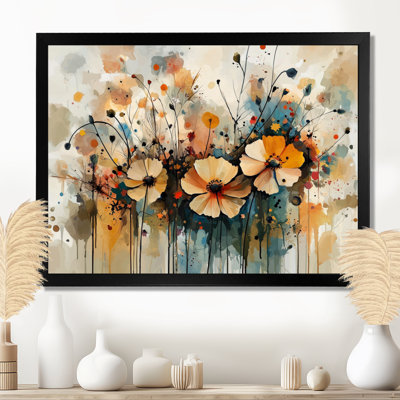 «Wildflowers Blooming Abstract Symphony I - Wildflowers», reproduction sur toile encadrée