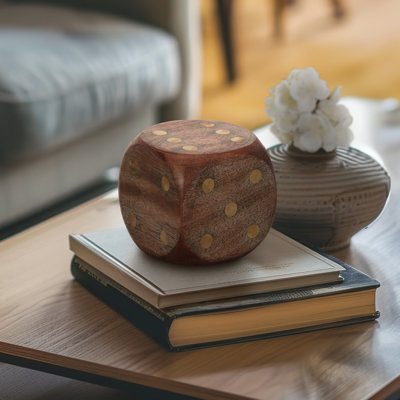 Wood, Dice, Antique Brown, Square