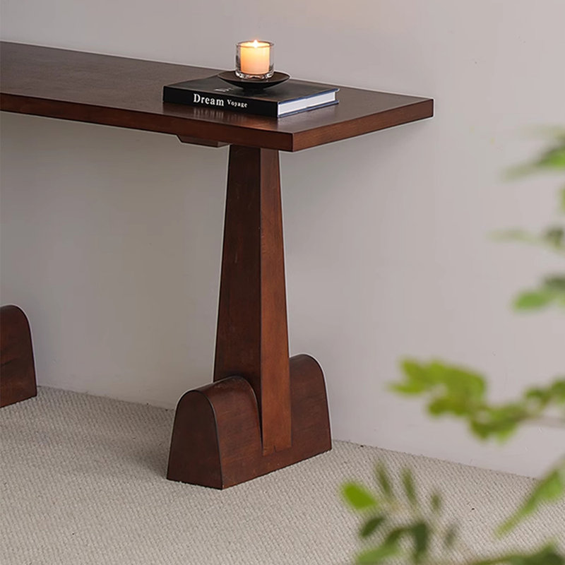 Mid-Century Modern Solid Pine Console Table, 30.7" H x 63" W x 15.7" D